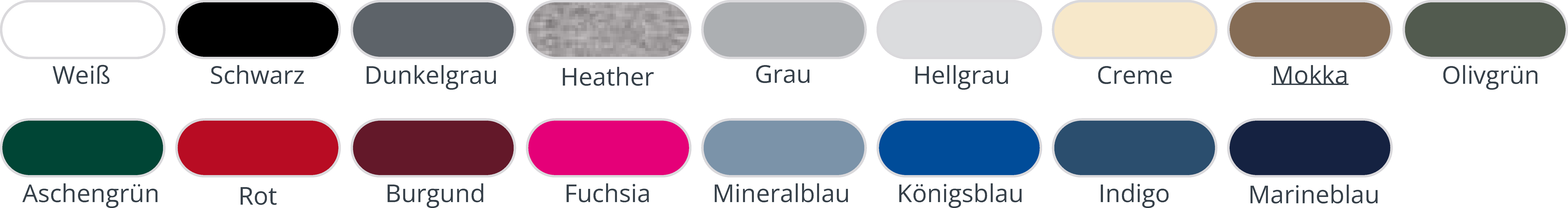 Turnbeutel Farben